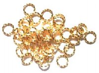 50 8mm Twisted Gold Plated Jump Rings